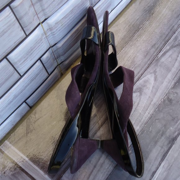 SIZE EU 6. Miu Miu suede and patent leather slingback sandals shoes. - Picture 14 of 16